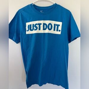 Gently used Nike men’s Medium just do it tshirt light blue